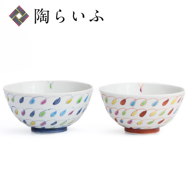 九谷焼 組飯碗 色絵つなぎ 色絵九谷 遊 送料無料 九谷焼 夫婦茶碗 茶碗 お茶碗 ペア 人気 ギフト セット 贈り物 Iy 18 使う 贈る 九谷焼専門店 陶らいふ 通販 Yahoo ショッピング