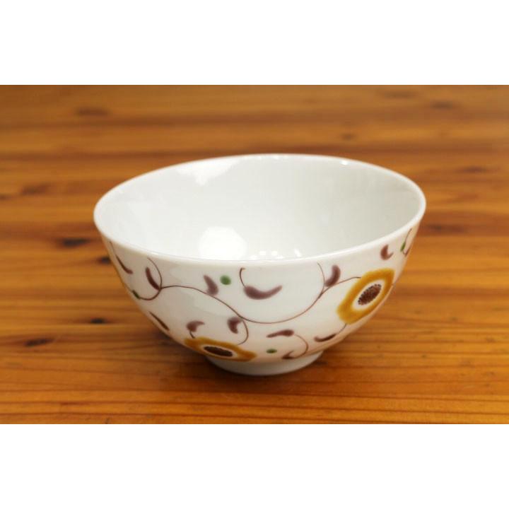 九谷焼 飯碗 花唐草 イエロー / 色絵遊 ｜ ごはん茶わん 11.2cm 人気