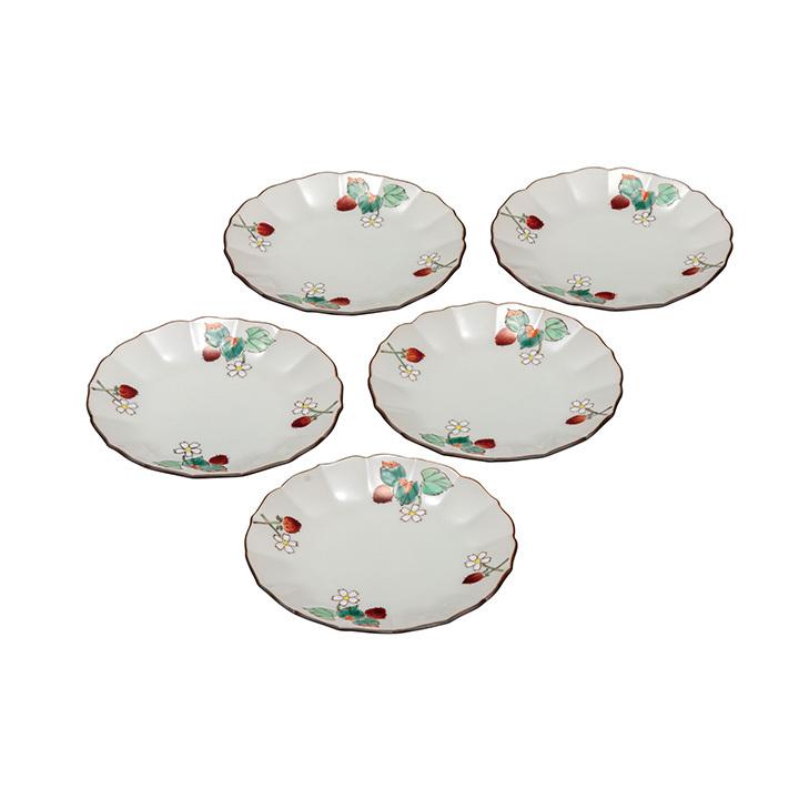 九谷焼 4.2号皿揃 いちご / 平野由佳 和食器 皿 中皿 取皿 人気 ギフト