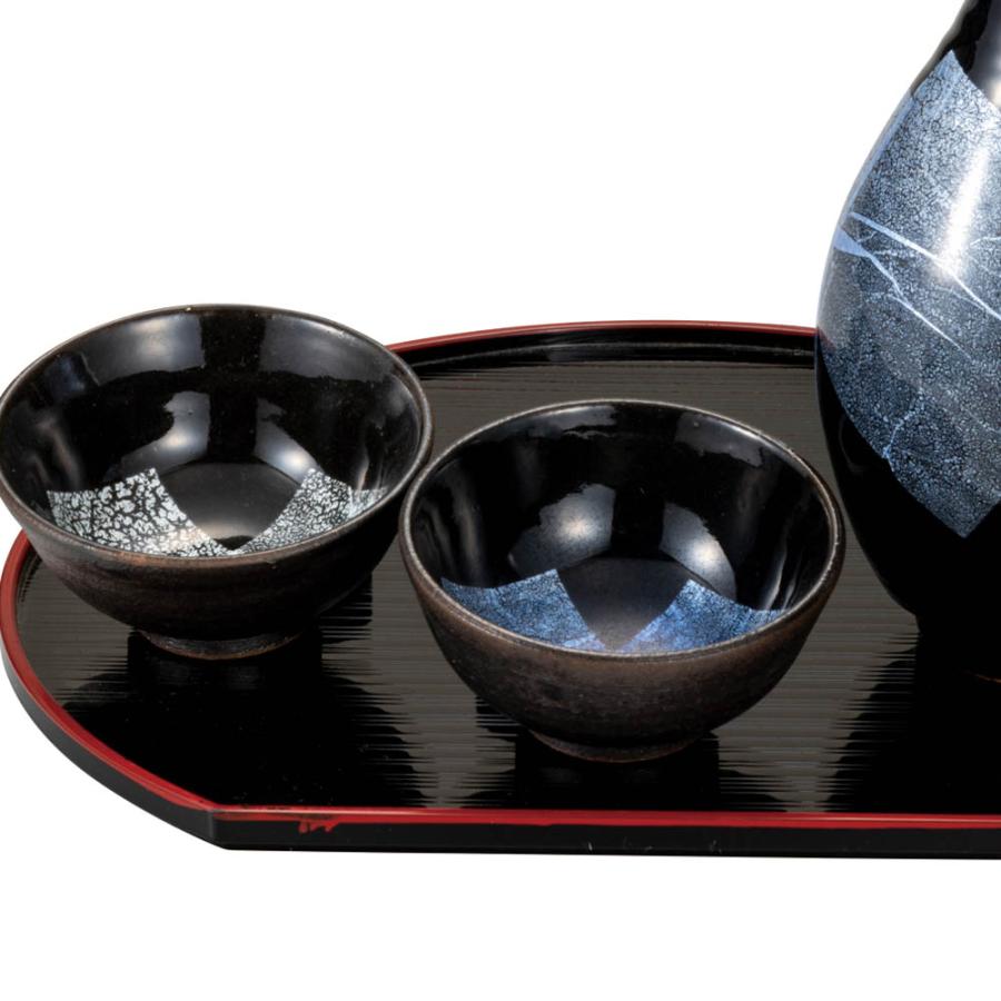 九谷焼 晩酌酒器 銀彩（盆付） 和食器 酒器 徳利 ぐい呑み 人気 ギフト