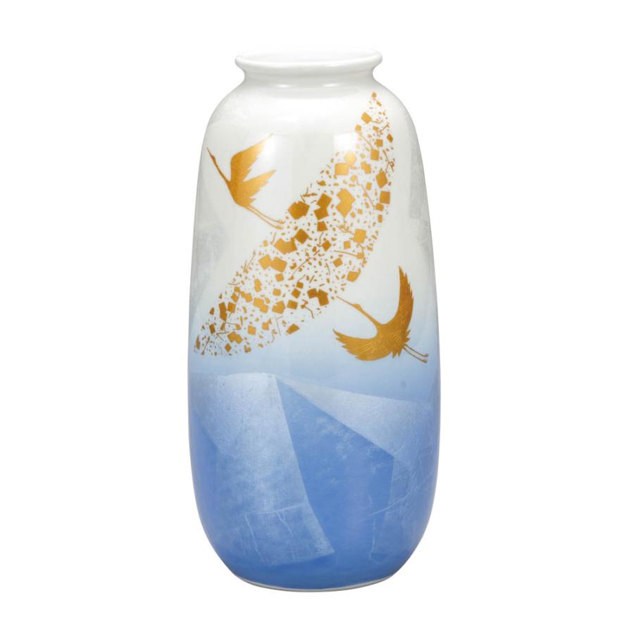 九谷焼 8号花瓶 銀彩鶴紋/宗秀窯 送料無料 花器 花瓶 人気 九谷焼 8号花瓶 銀彩鶴紋/宗秀窯 送料無料 花器 花瓶 人気