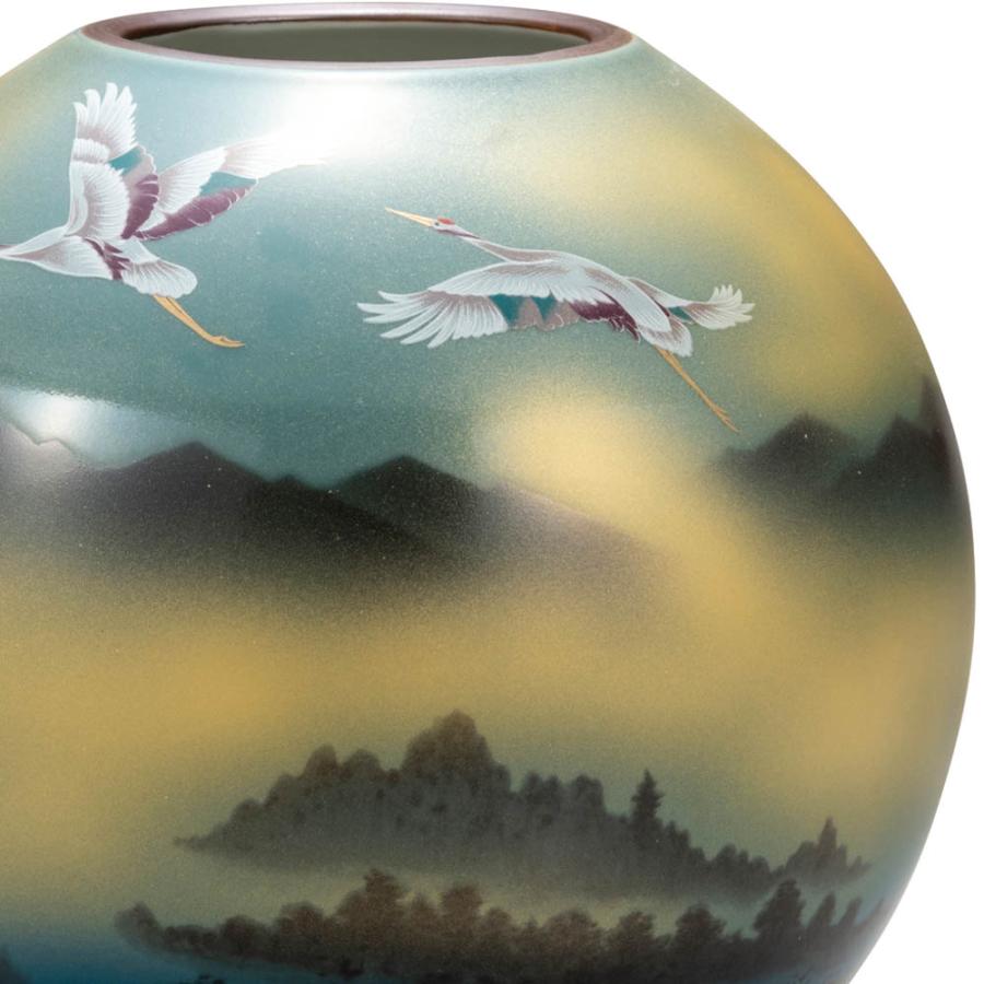 九谷焼 6号花瓶 鶴山水 送料無料 花器 花瓶 人気 ギフト k8-1276