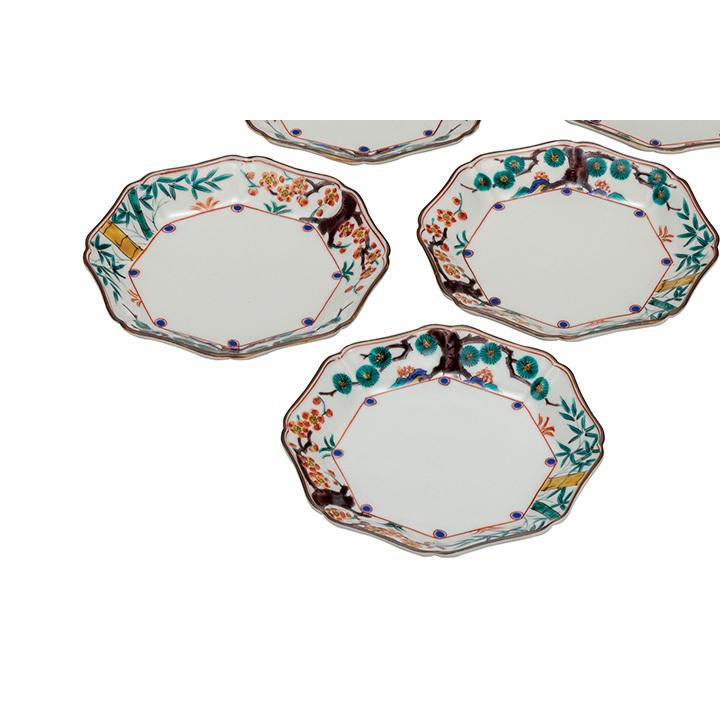 お値下げしました。九谷焼　松竹梅　皿付盃 秀幸九谷九谷焼 5.5号皿揃・吉田屋松竹梅 << KOHNOオンライン