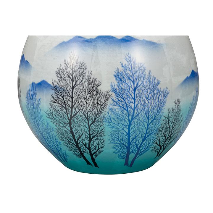 九谷焼 10号花瓶 銀彩木立 人気 ギフト 贈り物 結婚祝い 内祝い お祝い