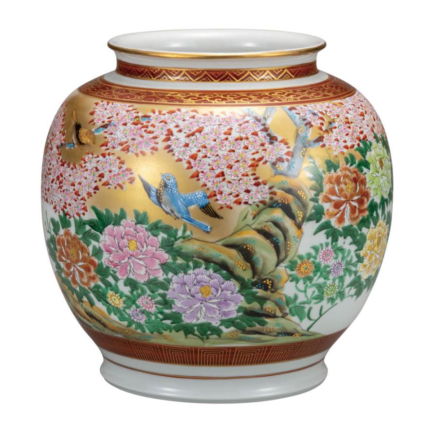 九谷焼金雲木立10号花瓶