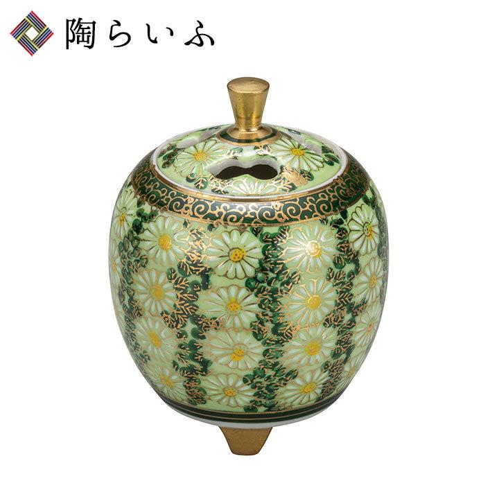 九谷焼 3.3号香炉 菊詰 仏具 床の間 香炉 人気 ギフト 新築祝い 還暦