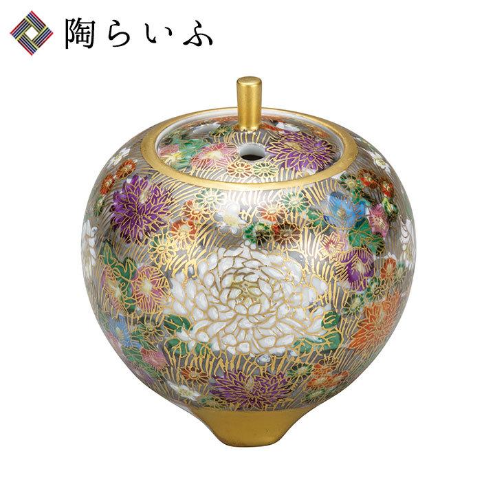 九谷焼 - 3号豆香炉 本金花詰 / 真山 一般受け 差し上げ物 差し上げ物 一緒になる御祝い 内祝い 御祝い k8-1373 [ss] 木九鼎大呂