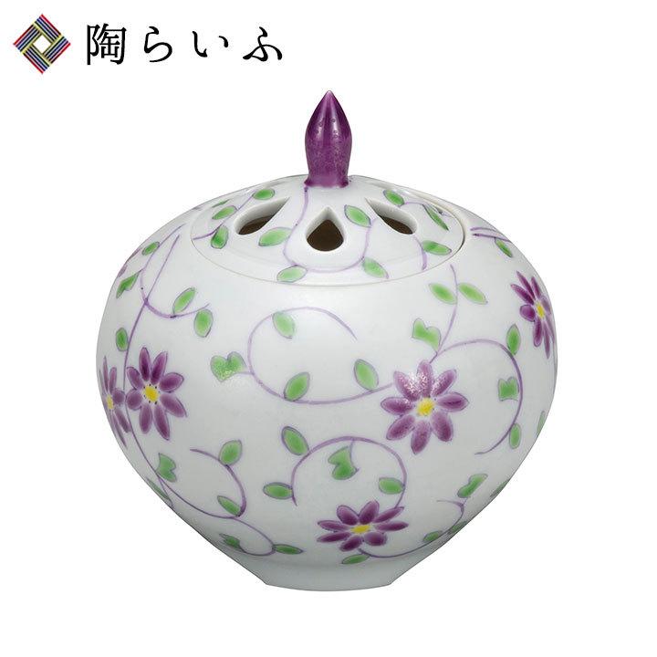 九谷焼 3.2号香炉 花唐草文 人気 ギフト 贈り物 結婚祝い 内祝い お祝い k9-1485 木箱入り