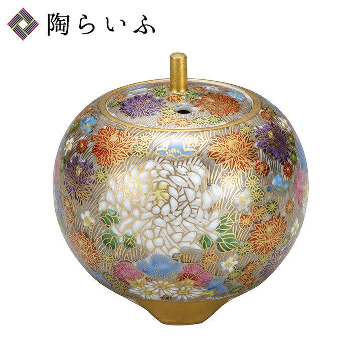 九谷　真山　香炉　花詰　九谷焼 香炉　真山 香 九谷焼 3.5号香炉 本金花詰/真山 送料無料 香炉 仏具 人気 ギフト 新築