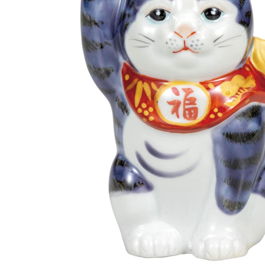 九谷焼 招き猫 紫釉彩 九谷焼 4号 新品 紫色 縞々猫 トラネコ 九谷焼 招き猫 紫釉彩 九谷焼 4号 新品 紫色 縞々猫 トラネコ