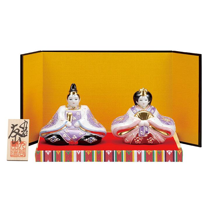 値下げ】新品 九谷焼 3号雛人形 花むらさき ひな祭り 値下げ】新品