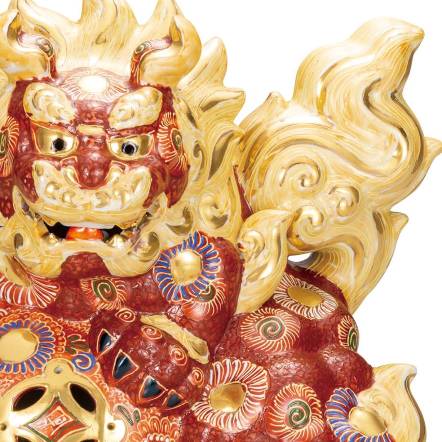10号立獅子.盛九谷焼