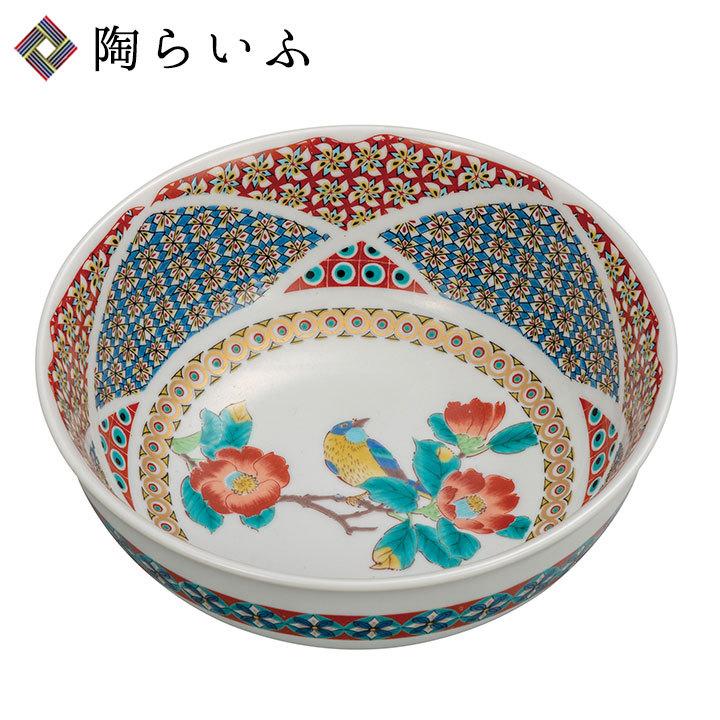 九谷焼 6号鉢 金小紋椿に鳥 和食器 鉢 盛鉢 人気 ギフト k9-277 37-012