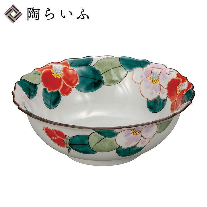 九谷焼「紅白椿」大鉢・盛鉢　器　食器 九谷焼 7号鉢 紅白椿 和食器 鉢 盛鉢 人気 ギフト 結婚祝い 内祝い k9