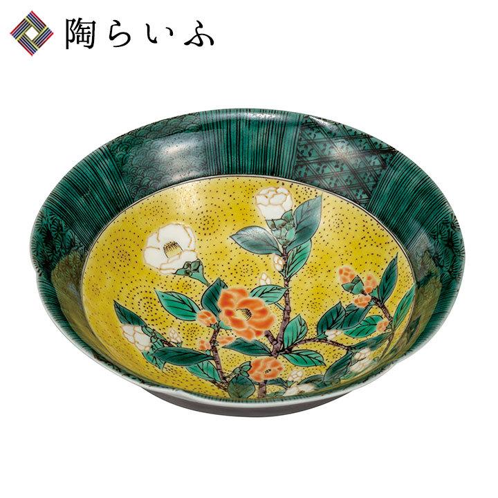 九谷焼 7号鉢 色絵椿文/宮本晄 送料無料 和食器 鉢 盛鉢