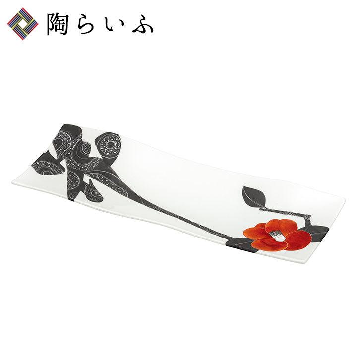 九谷焼 11号盛皿 赤い花 / 井上雅子 和食器 皿 盛皿 人気 ギフト k9-375 化粧箱入り