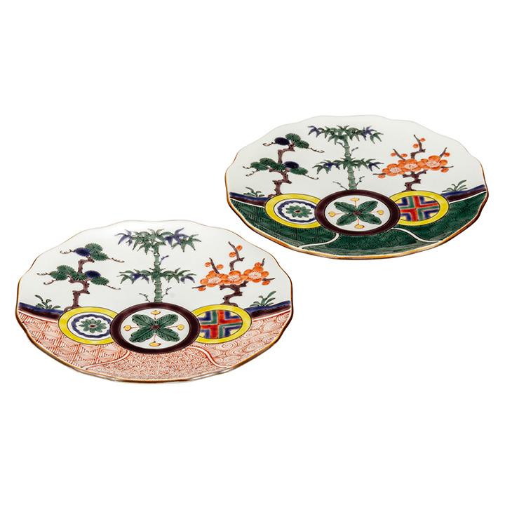 九谷焼 6号組皿 割取松竹梅 / 銀泉窯 人気 ギフト 贈り物 結婚祝い