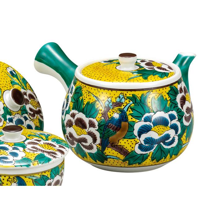 九谷焼 蓋付茶器 吉田屋花鳥 送料無料 和食器 茶器 急須 汲出し 九谷焼 蓋付茶器 吉田屋花鳥 送料無料 和食器 茶器 急須 汲出し