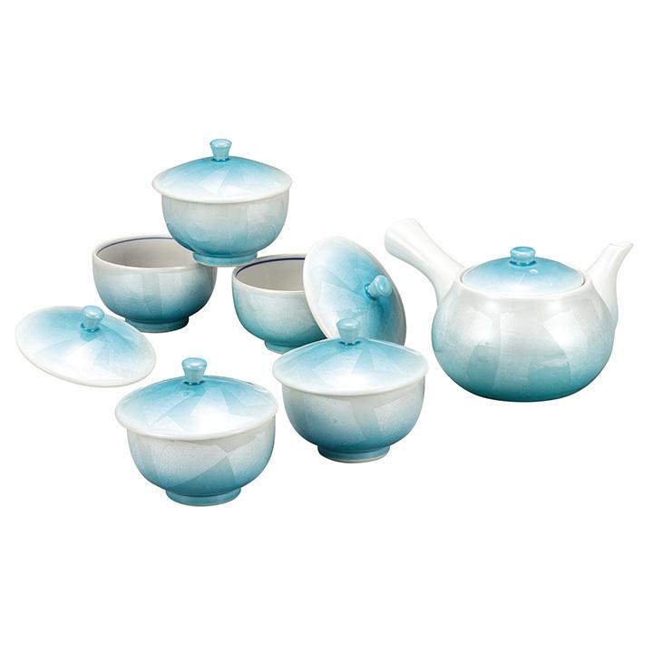 九谷焼 蓋付茶器 銀彩 和食器 汲出し 湯呑 急須 ポット セット 人気