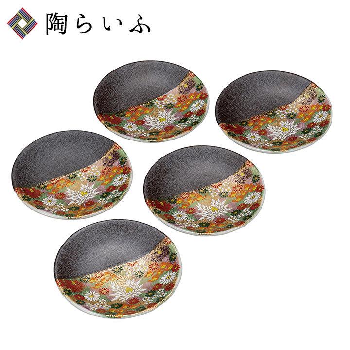 九谷焼　4客セット　金 九谷焼 4号皿揃 金花詰 和食器 皿 中皿 人気 ギフト セット 贈り物 k8