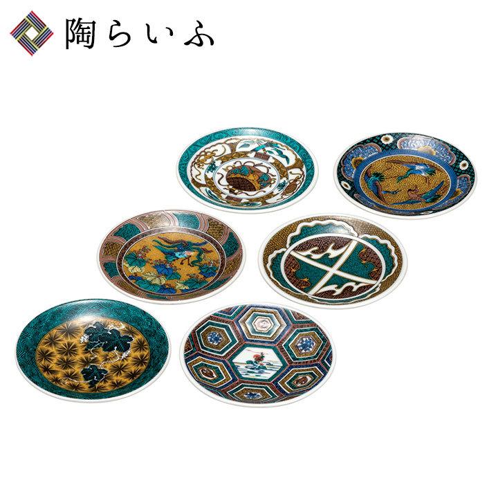 九谷焼　新品　6号皿2枚　4号皿2枚 九谷焼 伝統柄 【九谷焼】6号皿揃 赤絵〈5枚〉 |皿や鉢など和食器の
