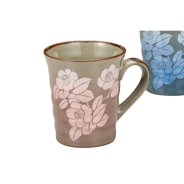 九谷焼 ペアマグカップ 銀彩山茶花 和食器 マグカップ ペア 人気