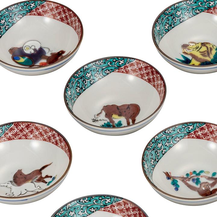 九谷焼 組平盃 十二支 酒器 盃 ぐい呑 人気 ギフト 贈り物 結婚祝い