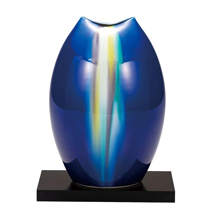 九谷焼 7号花瓶 釉彩（台付） / 柴田博峰 花瓶 花器 人気 ギフト