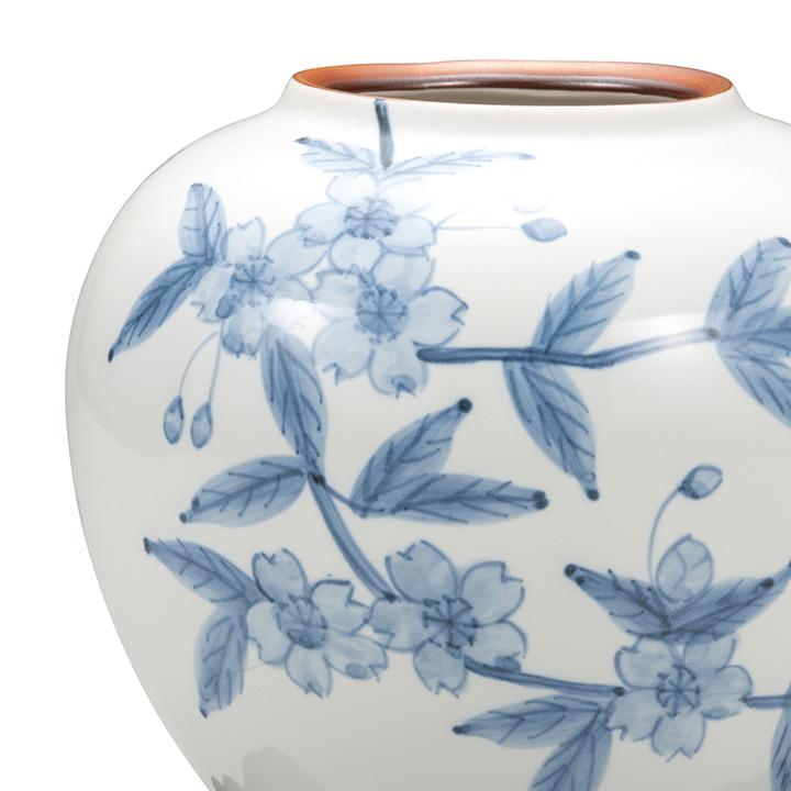 九谷焼 6号花瓶 桜ちらし 花瓶 花器 人気 ギフト 贈り物 結婚祝い 内祝い お祝い k9-1378_1