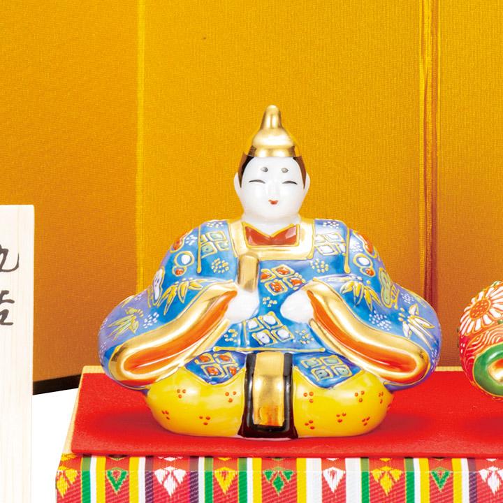 九谷長峰　九谷焼　雛人形　青盛　お雛様【新品】雛飾り　ひな祭り　置物　人形　節句 九谷焼 3号 雛人形 青盛 置物 お雛様 ひな祭り 桃の節句 人気 ギフト