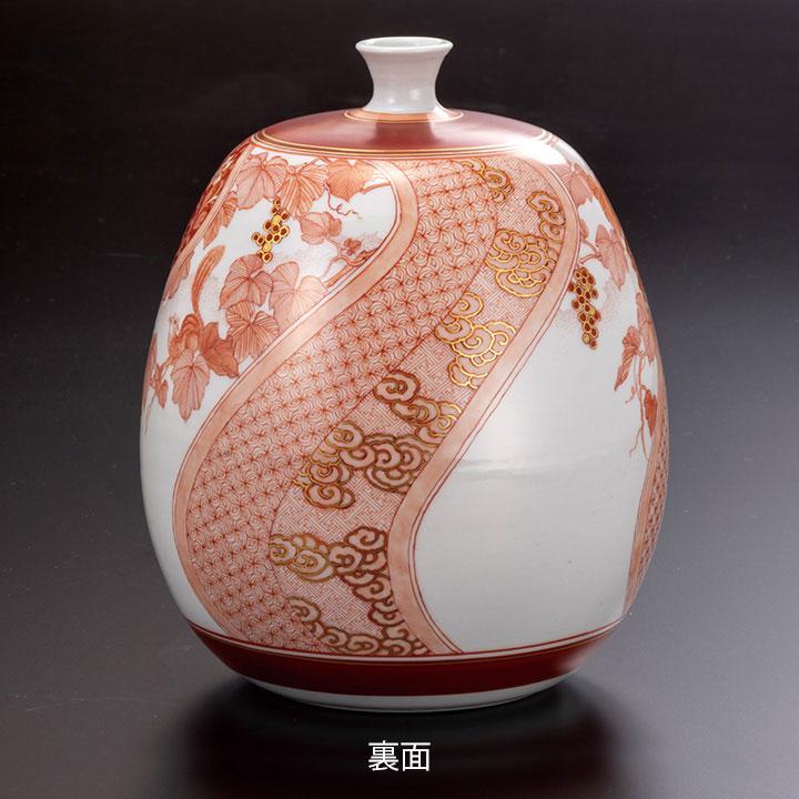 九谷焼 6.5号花瓶 赤絵みのり文 / 福島武山 花瓶 花器 人気 ギフト 贈り物 結婚祝い 内祝い お祝い [ss] 桐箱入り_4