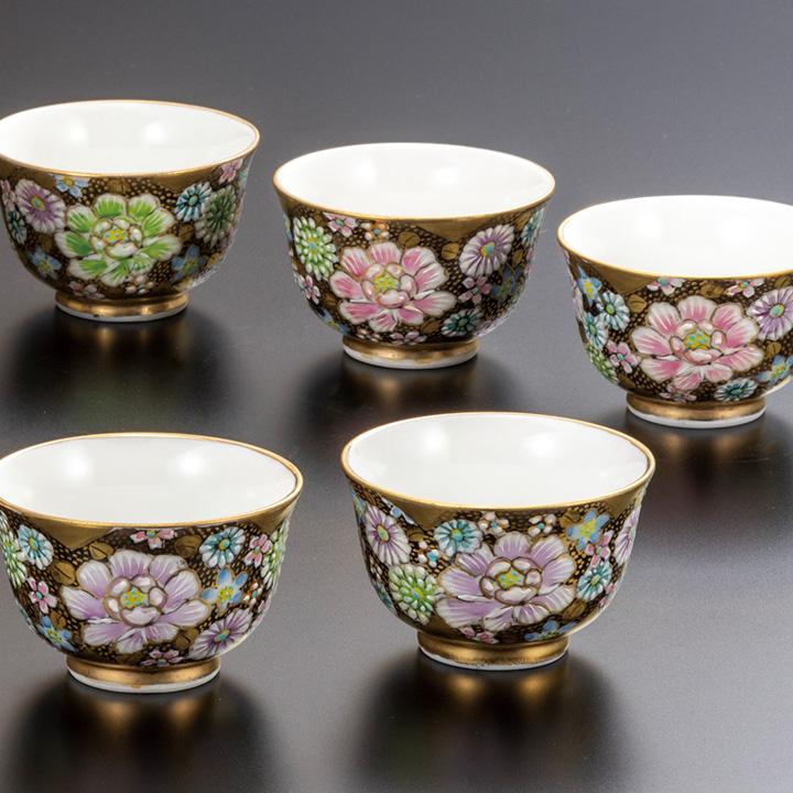 黄銅八宝壷の装飾工芸品、贈り物、コレクション銅器 九谷焼 宝瓶揃 花詰 / 高聡文 茶器 湯呑 人気 ギフト 贈り物 結婚祝い