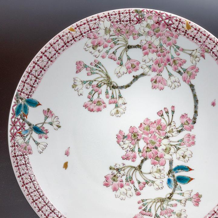 九谷焼 10号飾皿 桜（皿立付） / 平野由佳 飾り皿 人気 ギフト 贈り物