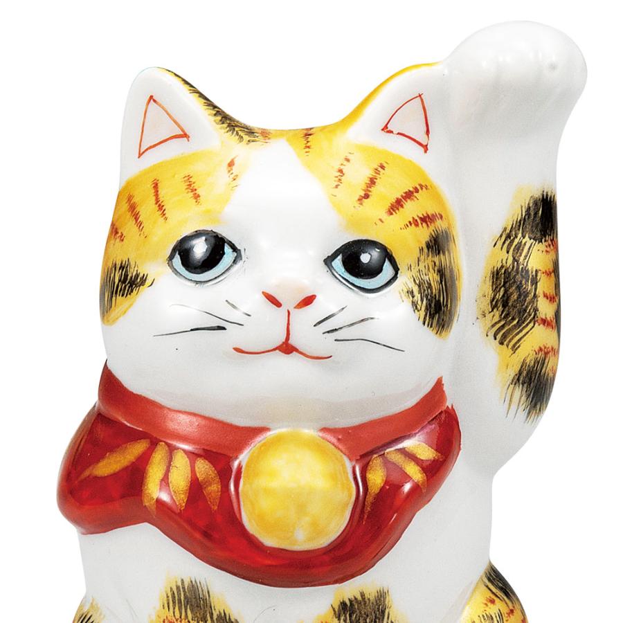 九谷焼 3.3号招き猫 金彩三毛｜ 置物 縁起物 招き猫 人気 ギフト