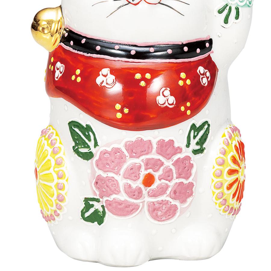 九谷焼 4.8号招き猫 花の宴＜送料無料 置物 縁起物 招き猫 人気 ギフト