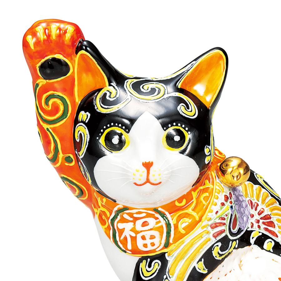 九谷焼 5.5号招き猫 赤富士に鶴｜ 置物 縁起物 招き猫 人気 ギフト