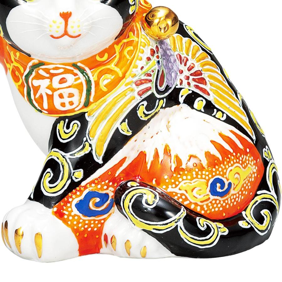 九谷焼 5.5号招き猫 赤富士に鶴｜ 置物 縁起物 招き猫 人気 ギフト