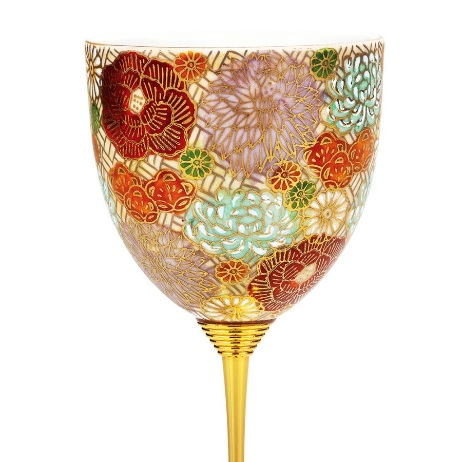 九谷焼 ワインカップ 花詰｜ 酒器 ワインカップ 人気 ギフト 贈り物 結婚祝い 内祝い お祝い 化粧箱入り_1