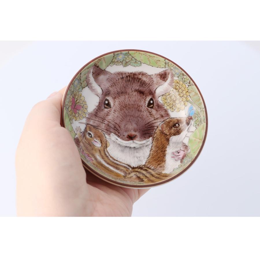 九谷焼 平盃 チンチラ シマリス フェレット / 勝亦秀彰 ｜ 酒器 ぐい呑