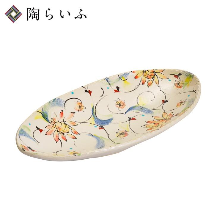 九谷焼 12号楕円皿 彩華 赤 / 虚空蔵窯 和食器 皿 人気 ギフト 結婚祝い 内祝い お祝い