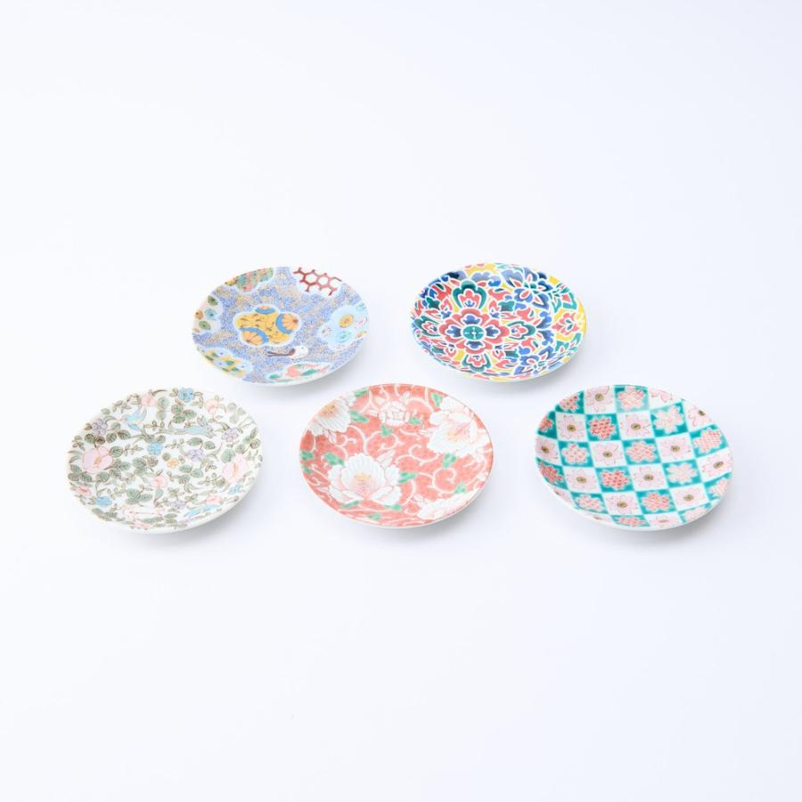 九谷焼 小皿 豆皿 九谷アート小皿 5枚セット 花シリーズ / Kutani Art 有名作家監修 10cm ｜和食器 ギフト 日本製 結婚祝い 内祝い 誕生日_2