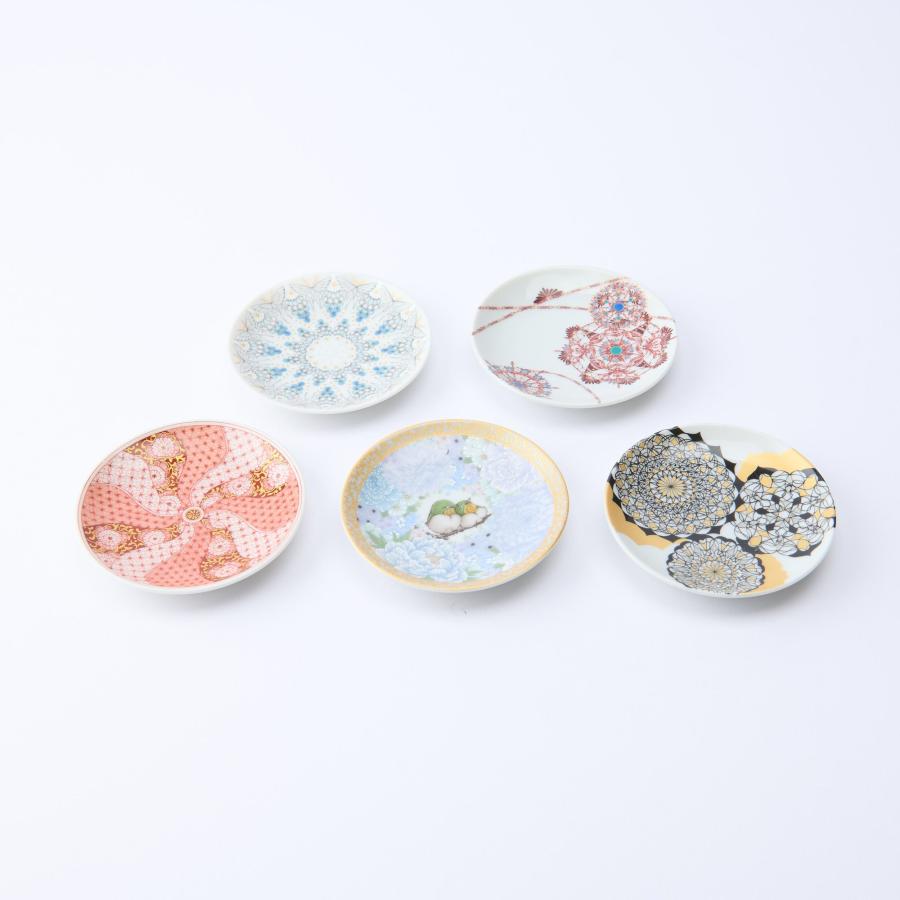 九谷焼 小皿 豆皿 九谷アート小皿 5枚セット 彩描シリーズ / Kutani