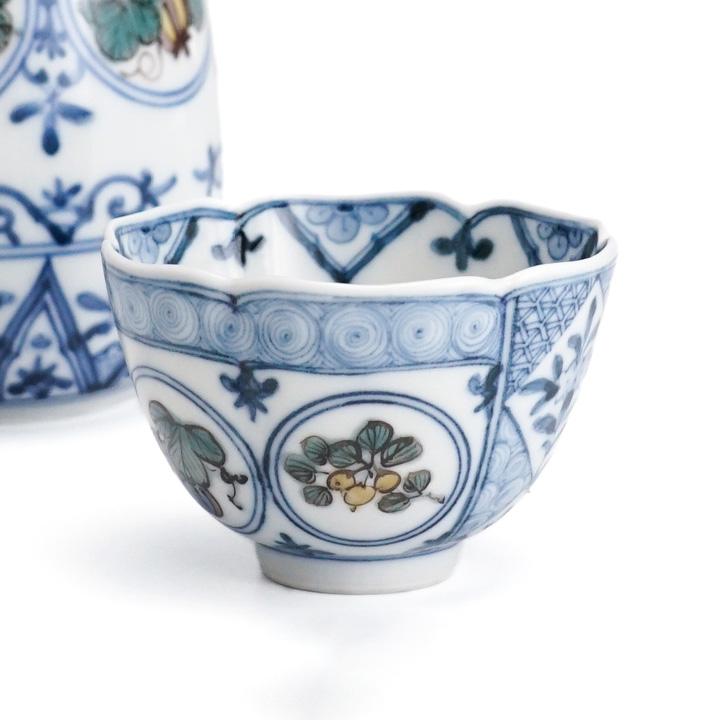 九谷焼 ぐい呑 天啓色絵吉祥文 / 山本長左（宮内庁御用窯） 和食器 盃
