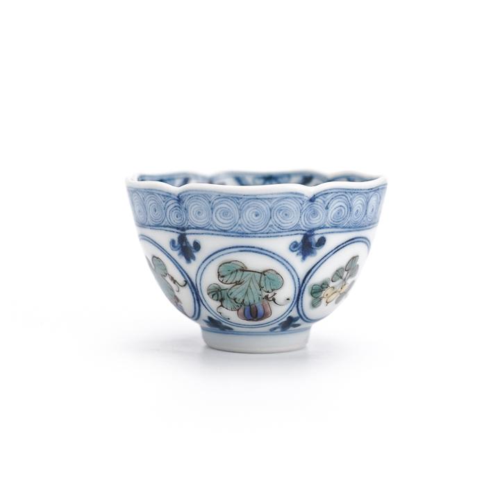 九谷焼 ぐい呑 天啓色絵吉祥文 / 山本長左（宮内庁御用窯） 和食器 盃