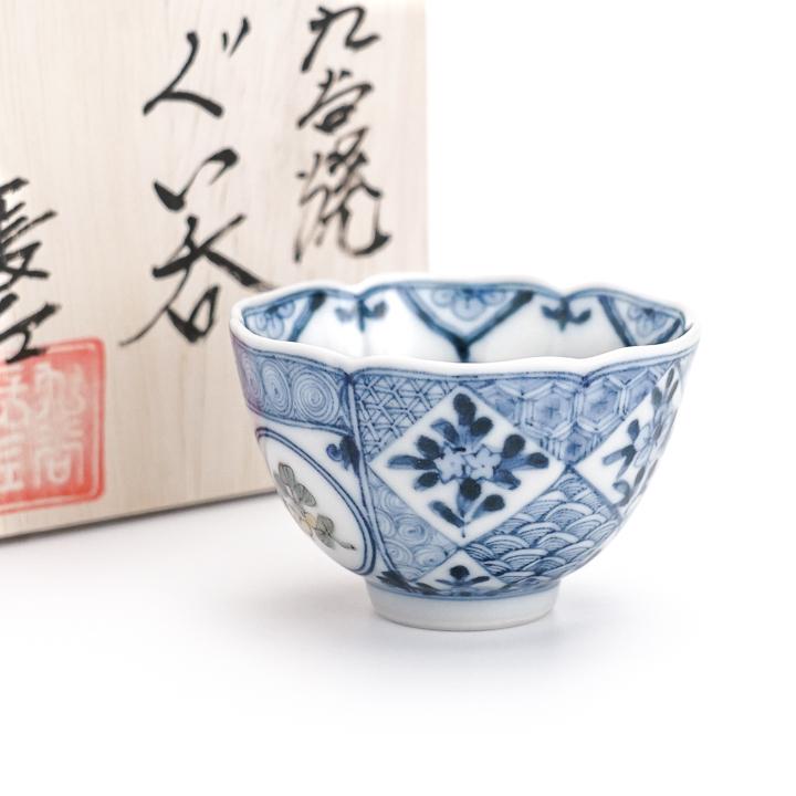 九谷焼 ぐい呑 天啓色絵吉祥文 / 山本長左（宮内庁御用窯） 和食器 盃