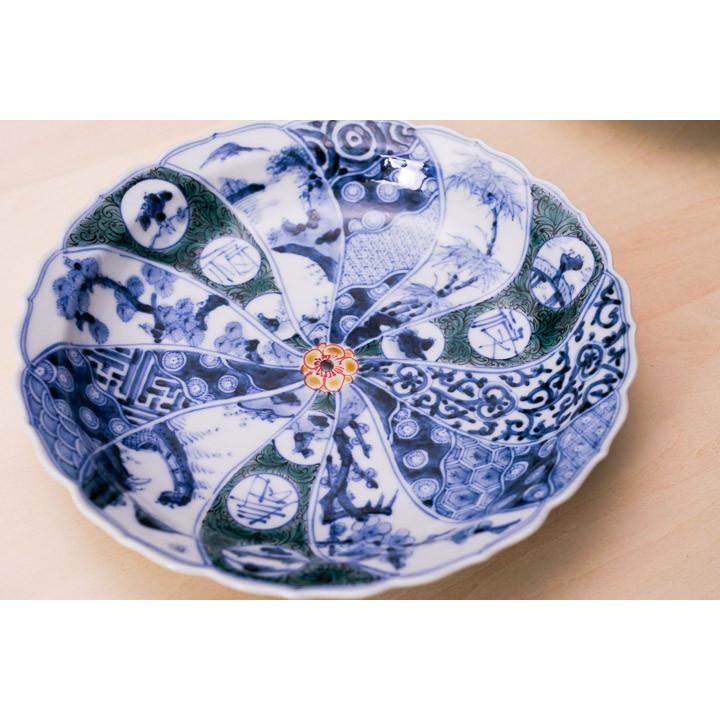 九谷焼 6号皿揃 色絵祥瑞 / 山本長左（宮内庁御用窯） 和食器 皿 人気