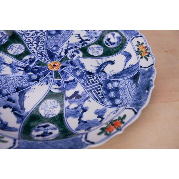 九谷焼 9号盛皿 色絵祥瑞 / 山本長左（宮内庁御用窯） 和食器 盛皿