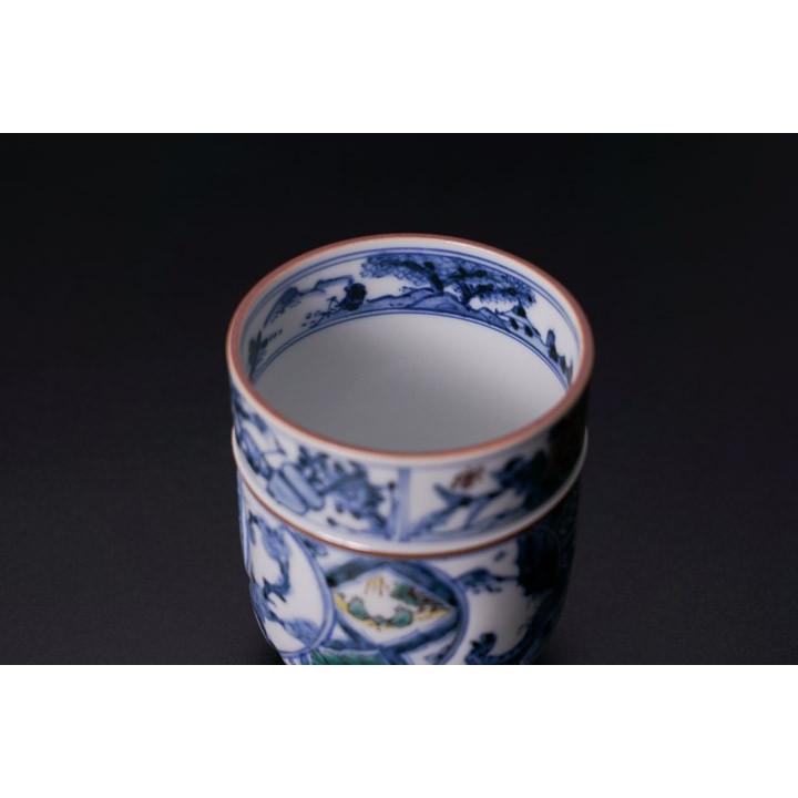 九谷焼 蓋付湯呑 色絵祥瑞/山本長左(宮内庁御用窯) 送料無料 九谷焼 蓋付湯呑 色絵祥瑞/山本長左(宮内庁御用窯) 送料無料