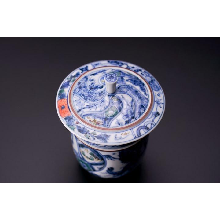 九谷焼 蓋付湯呑 色絵祥瑞/山本長左(宮内庁御用窯) 送料無料 九谷焼 蓋付湯呑 色絵祥瑞/山本長左(宮内庁御用窯) 送料無料