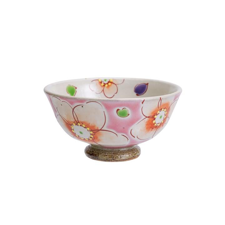 九谷焼 飯碗 ピンク花うらら / 虚空蔵窯 和食器 飯碗 茶碗 人気 ギフト